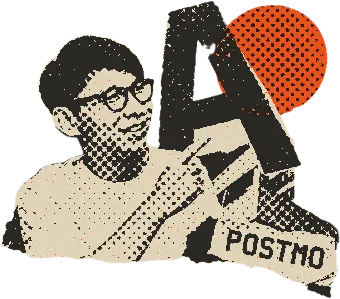 Ning Zhang pointing at a torn-paper letter A and an orange circle