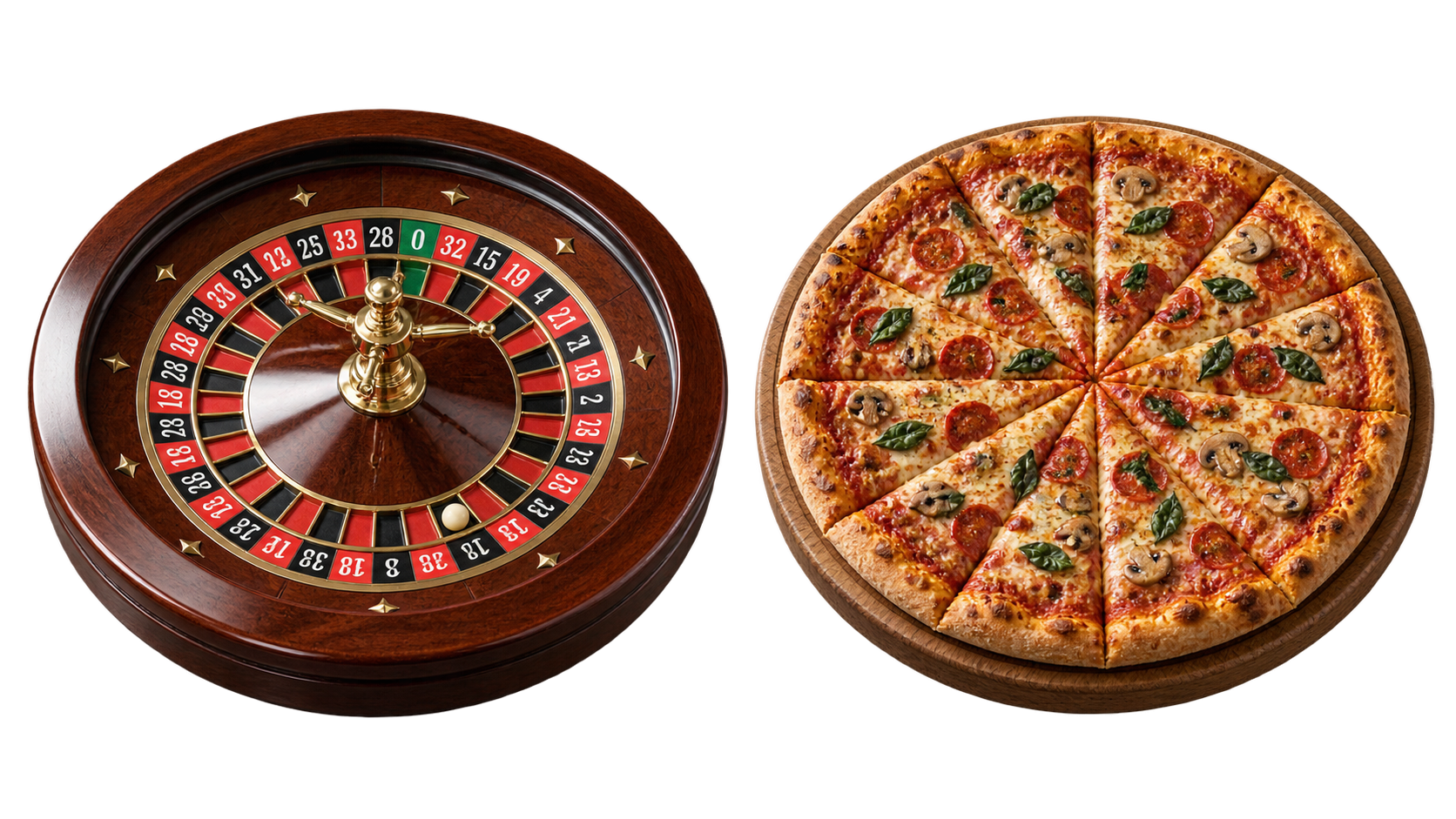 A wooden roulette wheel